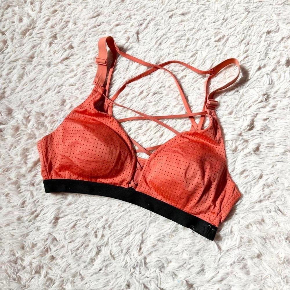 Victorias Secret Breathable Retro Sporty Strappy Padded Sports Bra Womens 34B